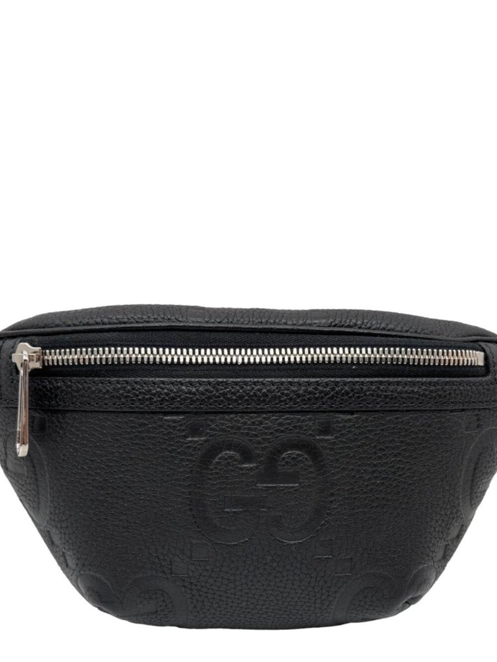 Gucci Small GG Jumbo Embossed Leather Belt Bag Black 658582